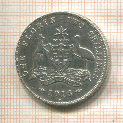 1 флорин-2 шиллинга. Австралия 1916г