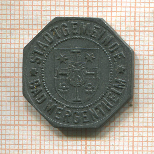 Нотгельд. 10 пфеннигов. Германия. Бад-Мергентхайм