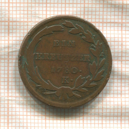 1 крейцер. Австрия 1780г