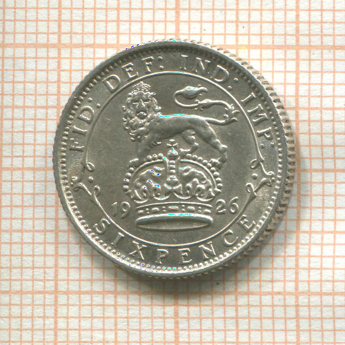 6 пенсов. Великобритания 1926г