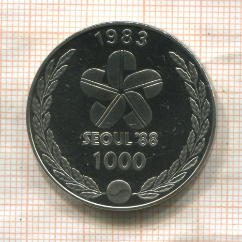 1000 вон. Южная Корея 1983г