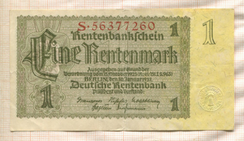 1 марка. Германия 1937г