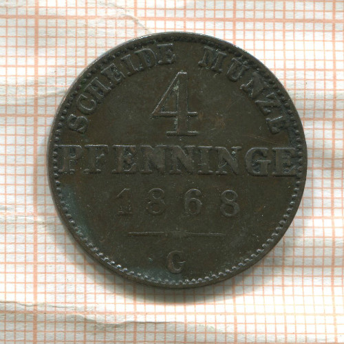 4 пфеннинга. Пруссия 1868г