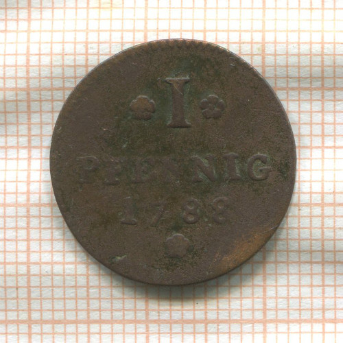 1 пфенниг. Франкфурт (деформация) 1788г