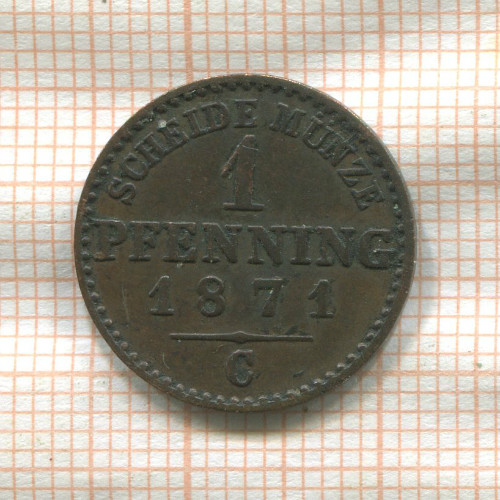 1 пфеннинг. Пруссия 1871г