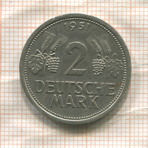 2 марки. Германия 1951г