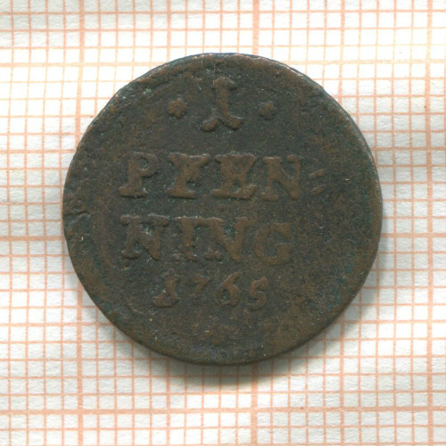 1 пфеннинг. Бавария 1765г