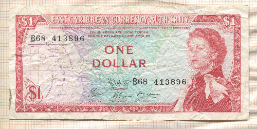 1 доллар. Восточные Карибы 1965г