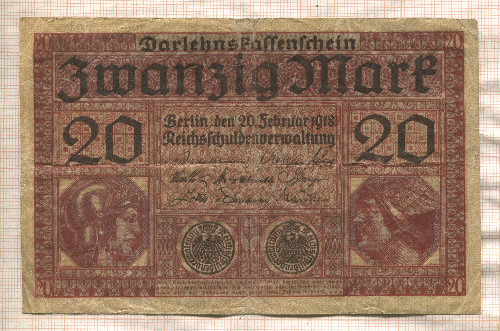 20 марок. Германия 1918г