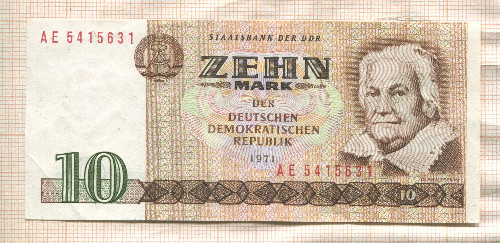 10 марок. ГДР 1971г