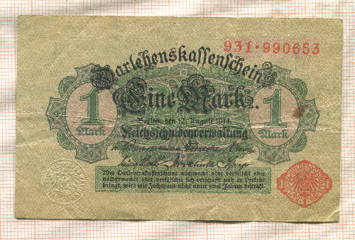 1 марка. Германия 1914г