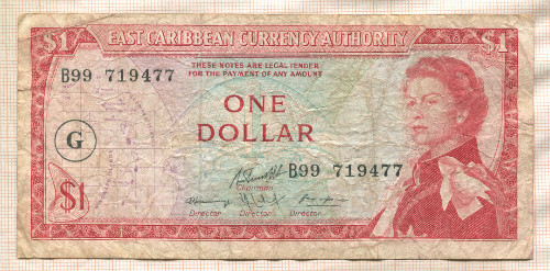 1 доллар. Восточные Карибы