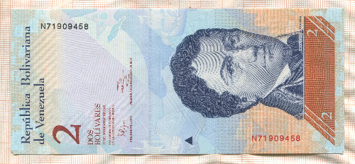 2 боливара. Венесуэла 2012г