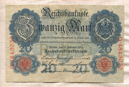 20 марок. Германия 1914г