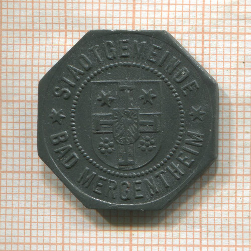 Нотгельд. 50 пфеннигов. Германия. Бад-Мергентхайм