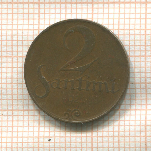 2 сантима. Латвия 1928г