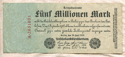 5000000 марок. Германия 1923г