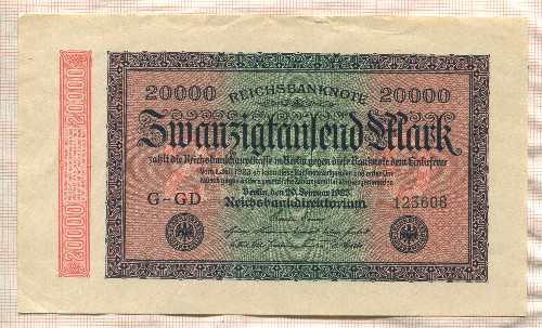 20000 марок. Германия 1923г