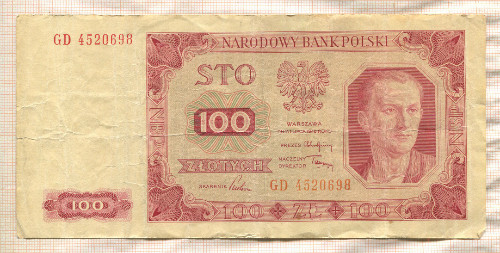 100 злотых. Польша 1948г