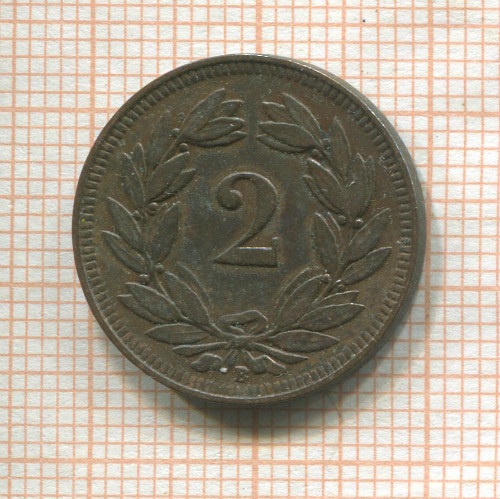 2 раппена. Швейцария 1912г