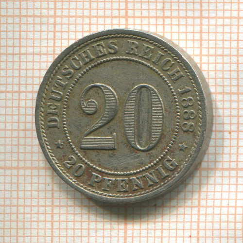 20 пфеннигов. Германия 1888г