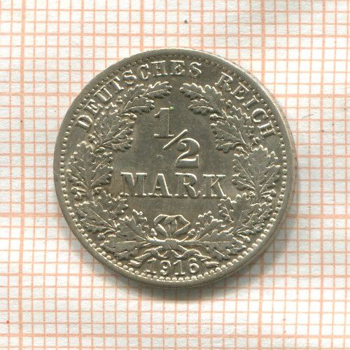 1/2 марки. Германия 1916г