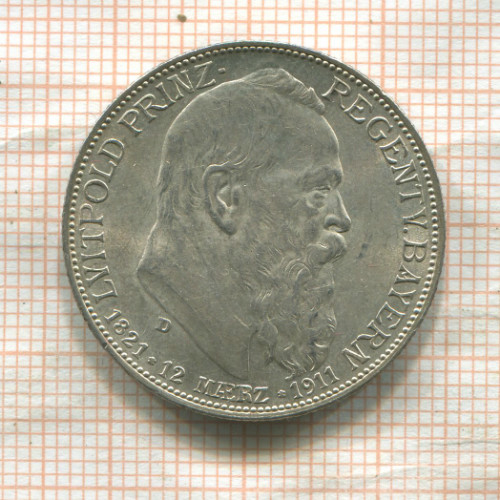 2 марки. Бавария 1911г