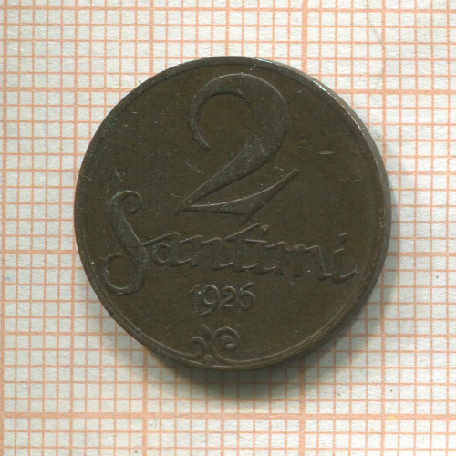 2 сантима. Латвия 1926г