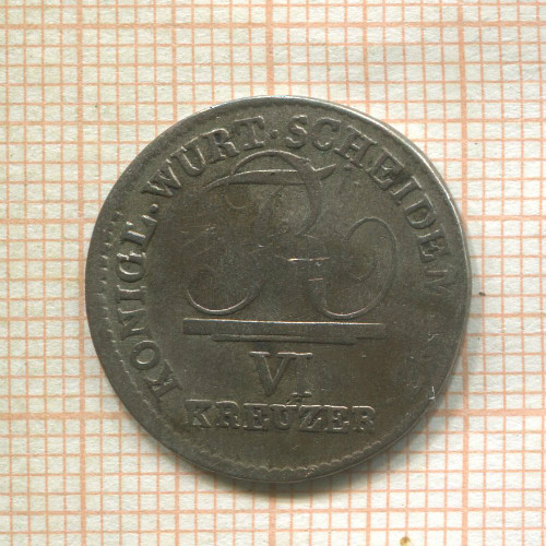 6 крейцеров. Вюртемберг (деформация) 1809г