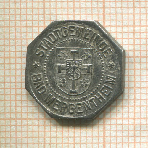 Нотгельд. 5 пфеннигов. Германия. Бад-Мергенхайм