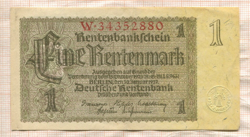 1 марка. Германия 1937г