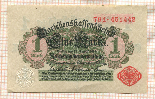 1 марка. Германия 1914г