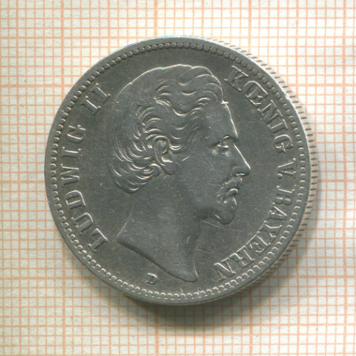 2 марки. Бавария 1876г