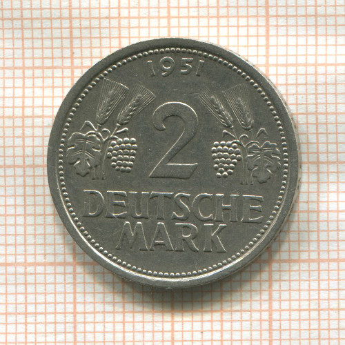 2 марки. Германия 1951г