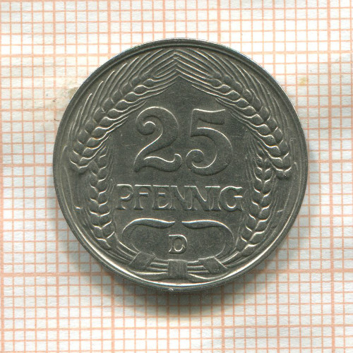 25 пфеннигов. Германия 1910г