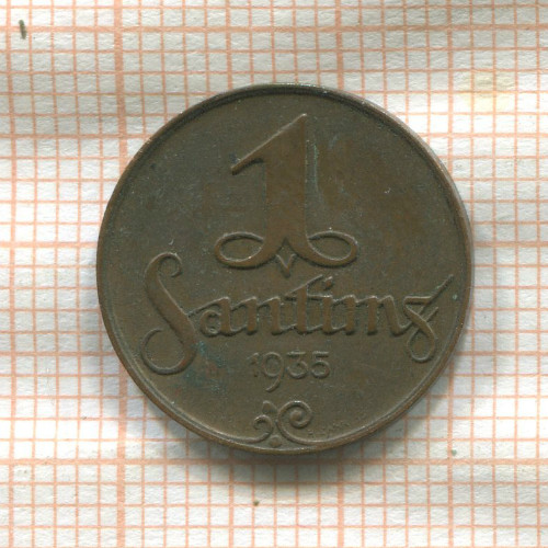 1 сантим. Латвия 1935г