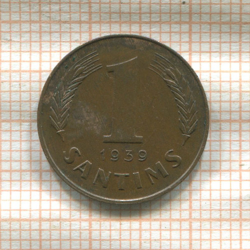 1 сантим. Латвия 1939г