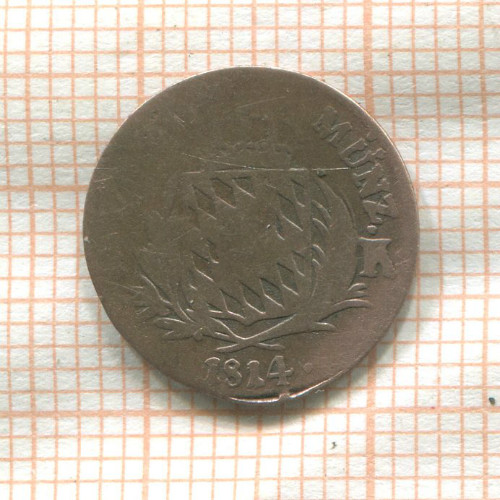 1 крейцер. Бавария 1814г