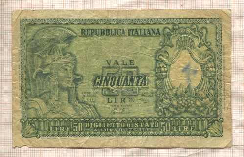 50 лир. Италия 1951г
