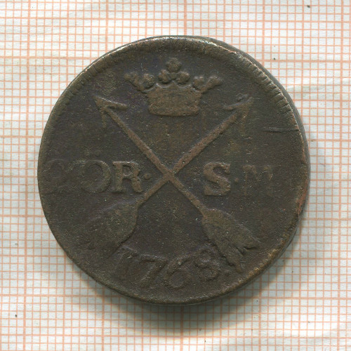 2 эре. Швеция 1768г