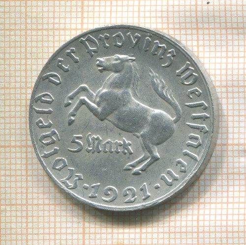 5 марок. Вестфалия 1921г
