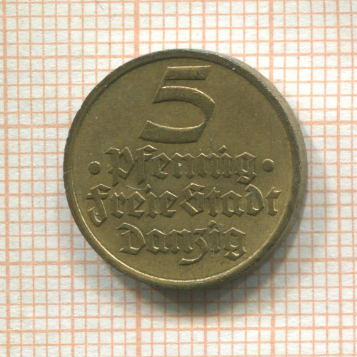 5 пфеннигов. Данциг 1932г