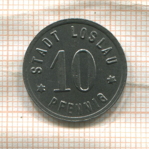Нотгельд. 10 пфеннигов. Германия. Лослау (Водзислав-Слёнски)