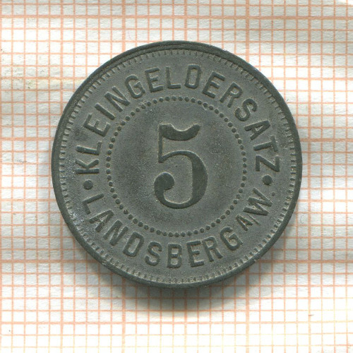 Нотгельд. 5 пфеннигов. Германия. Ландсберг