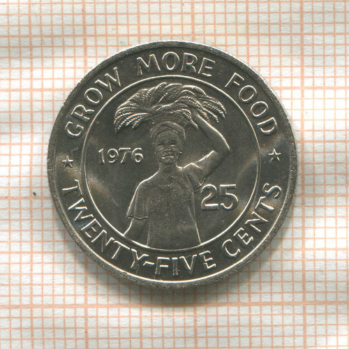25 центов. Либерия. F.A.O. 1976г