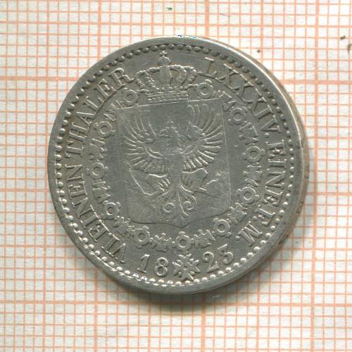 1/6 талера. Пруссия 1825г