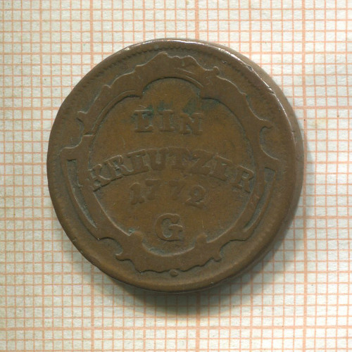 1 крейцер. Австрия 1772г