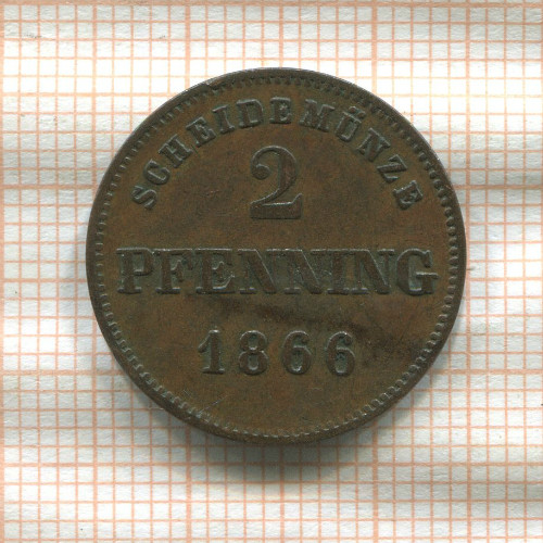 2 пфеннинга. Бавария 1866г