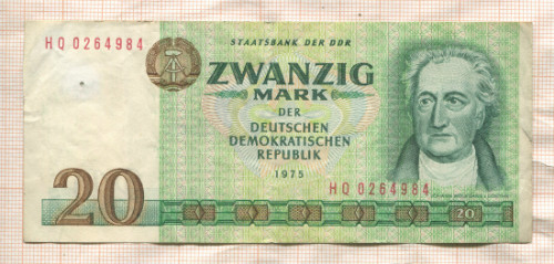 20 марок. ГДР 1975г