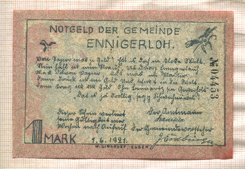 1 марка. Германия 1921г